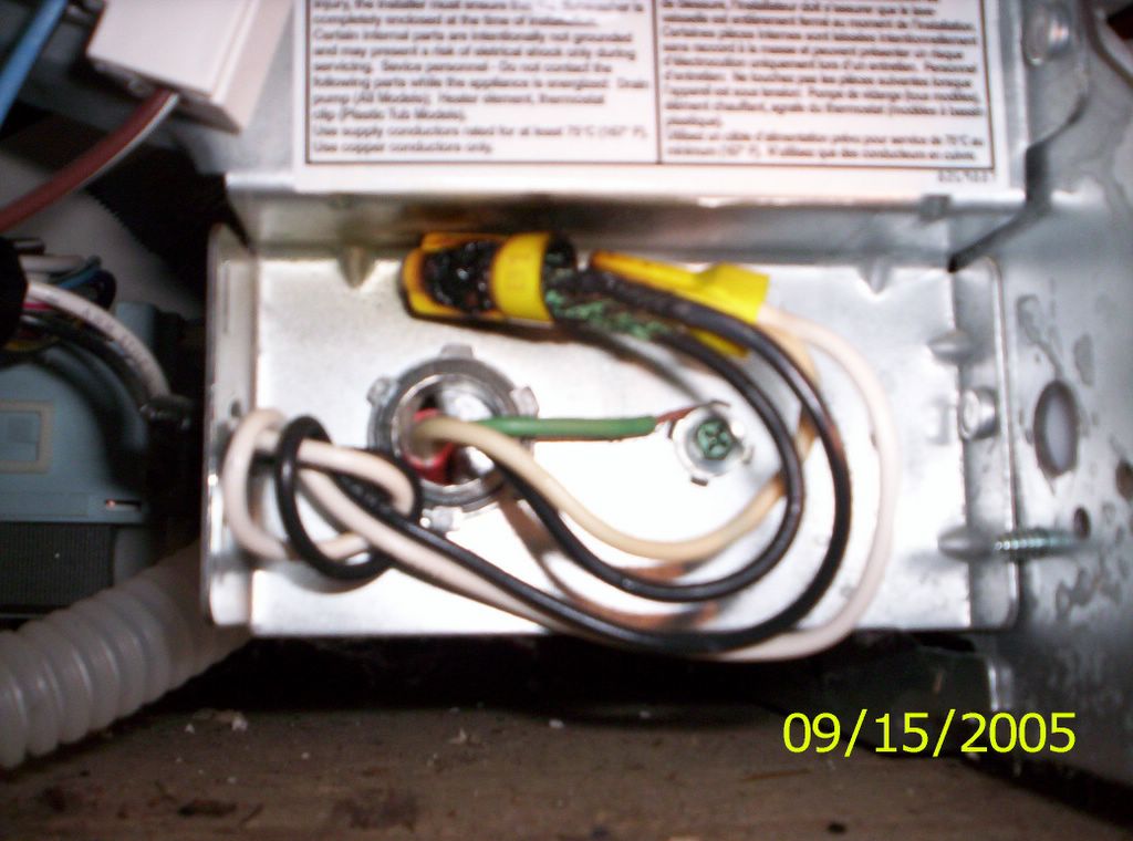 bosch dishwasher junction box melted