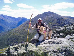 The Samurai and Semper Fi hiking partner, Ouzo (a.k.a., Bubba) on the summit of Mt. Madison--click for larger view