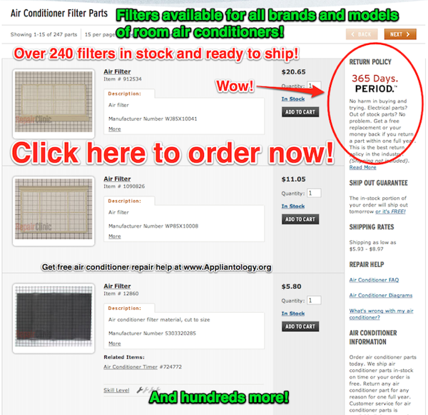 Air Conditioner Filter Parts